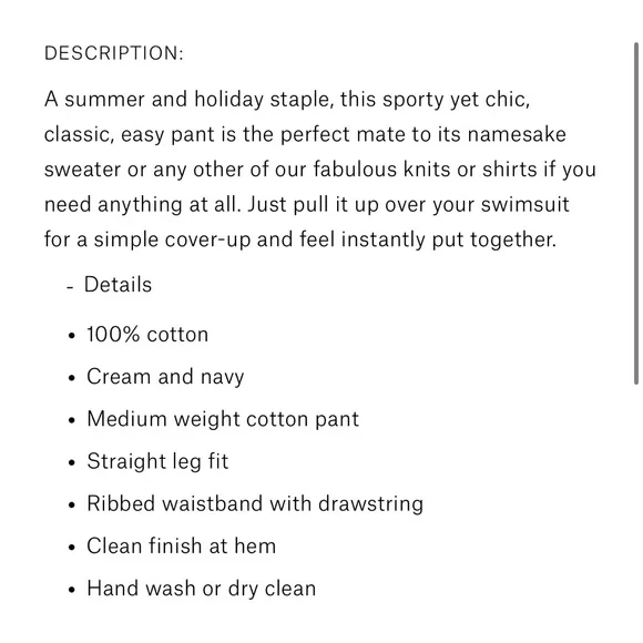 La Ligne Leo Pant Cream/Navy Striped - Picture 3 of 7